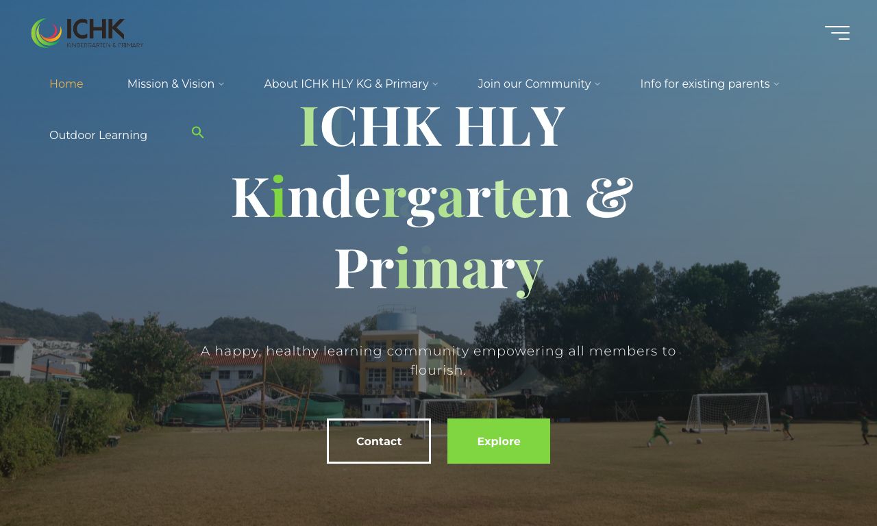 Screenshot of the Home Page of INTERNATIONAL COLLEGE HONG KONG HONG LOK YUEN (KINDERGARTEN SECTION)